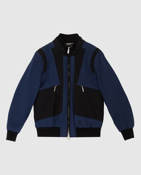 Stefano Ricci Детская темно-синяя шелковая куртка YDJ01002904502
