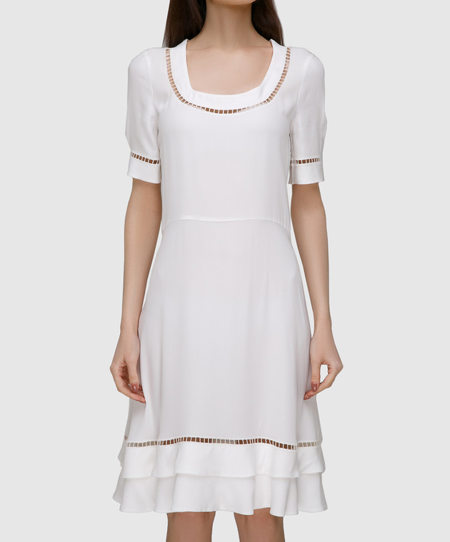 Ermanno Scervino Белое платье с кружевом D302Q320RVJ изображение 3