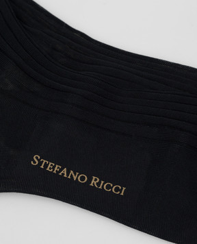 Stefano Ricci Темно-сині шкарпетки в рубчик C009UN0001C009UN