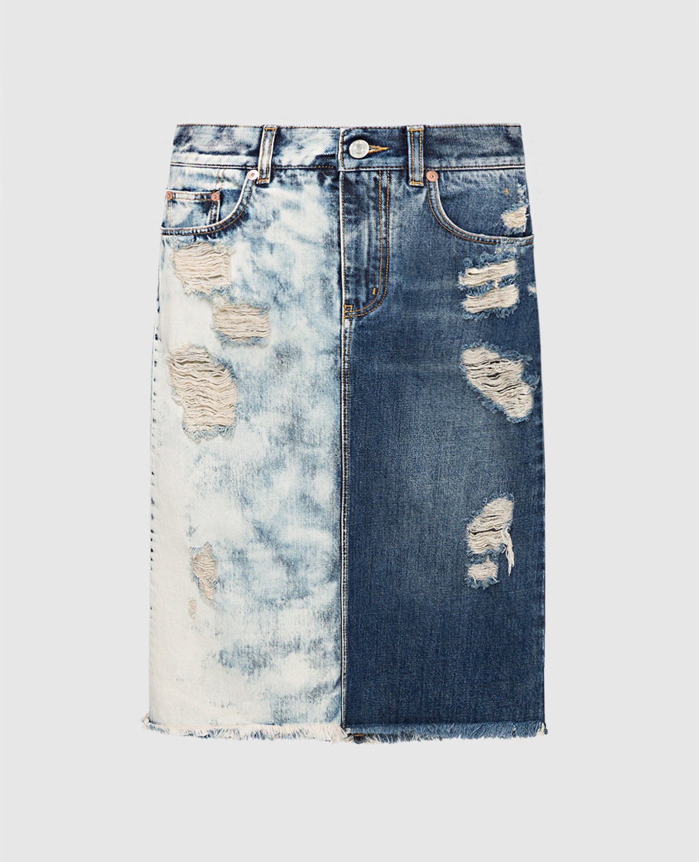 

Синяя джинсовая юбка, Синий, Юбки прямые