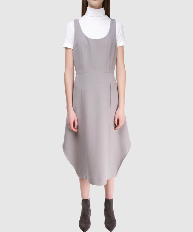 NINA RICCI Серое платье из шерсти 18PCRO002WV0230 изображение 3