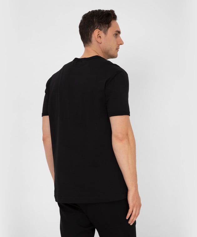 Dolce&Gabbana Черная футболка с вышивкой логотипа G8JX7ZG7WRN изображение 4