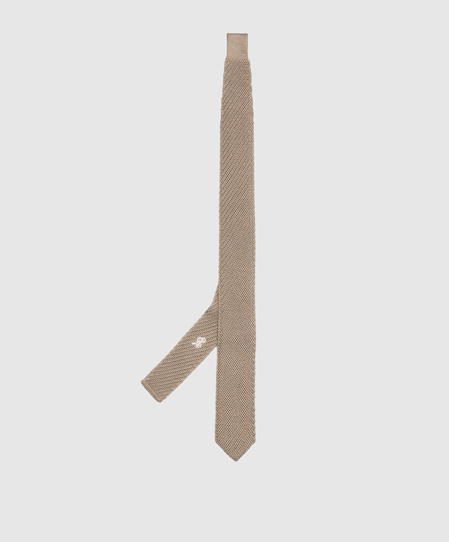 Stefano Ricci Жорстка темно-бежева шовкова краватка YCRM3600SETA зображення 2