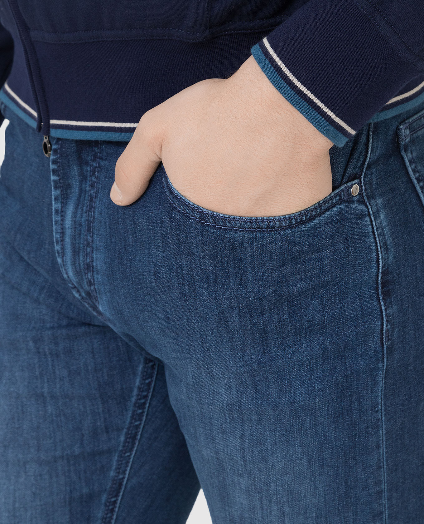 Stefano Ricci Синие джинсы с эффектом потертости MST14B10900022 изображение 5