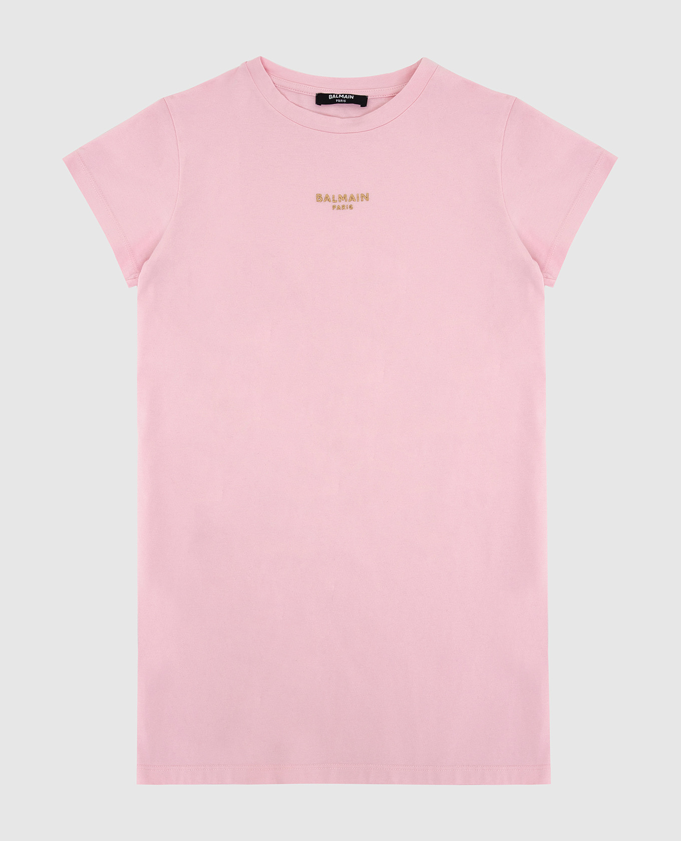 

Детское платье-футболка с вышивкой логотипа, Розовый, Платья Миди