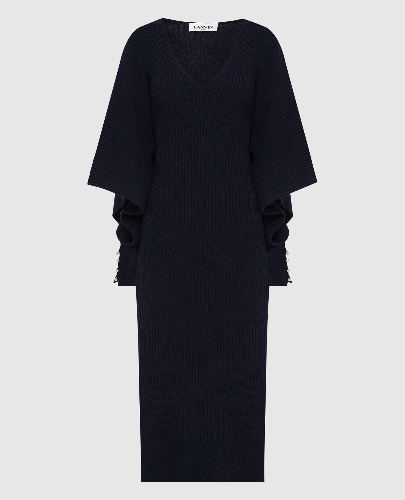 

Темно-синее платье из шерсти и кашемира Lanvin, Тёмно-синий, Платья Миди