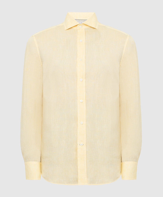 Brunello Cucinelli Желтая рубашка из льна MB6081718