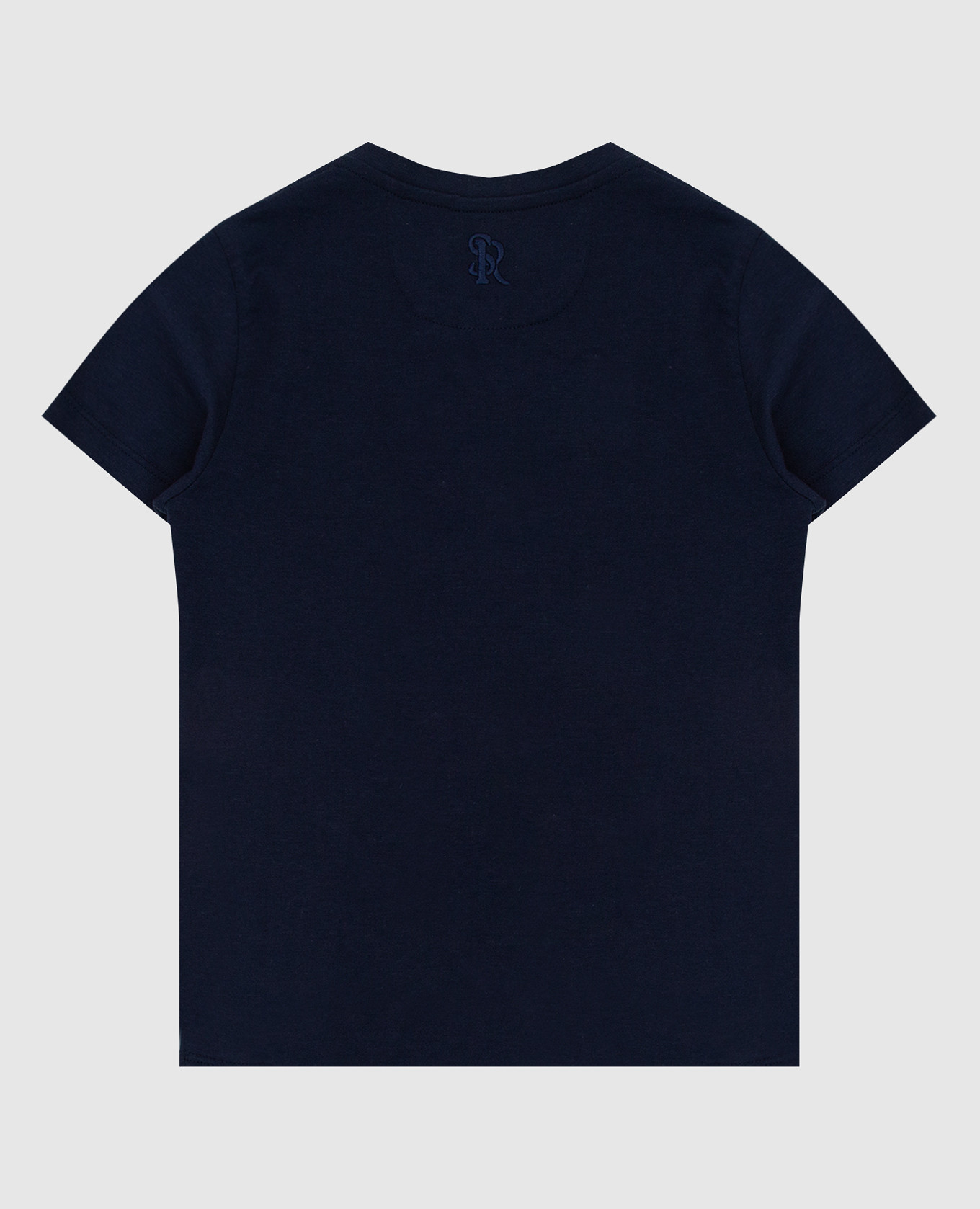 Stefano Ricci Детская темно-синяя футболка с вышивкой YNH8400180803 изображение 2
