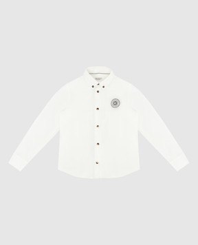 Brunello Cucinelli Дитяча біла вельветовий сорочка BL688C371C