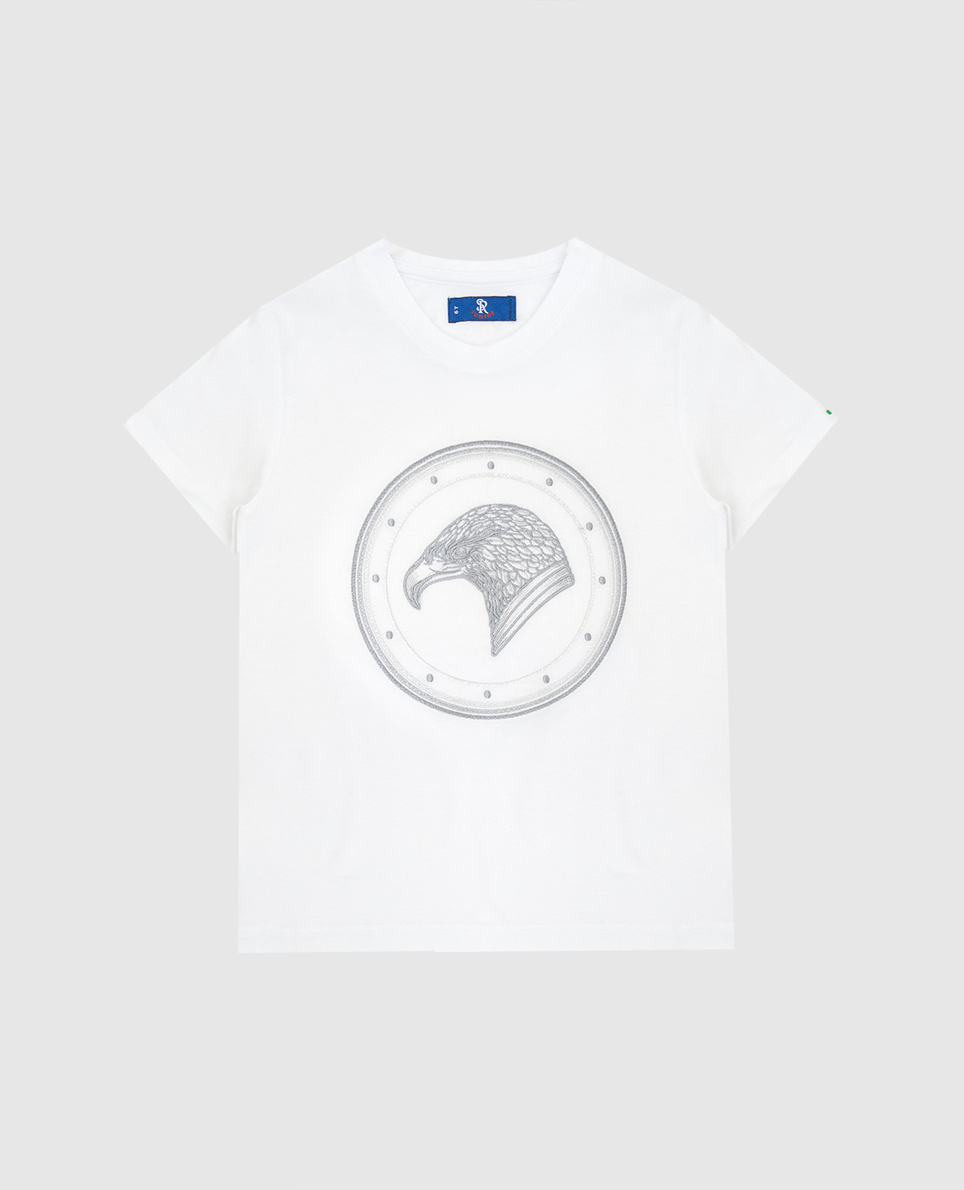 Stefano Ricci Детская белая футболка с вышивкой YNH8400160803