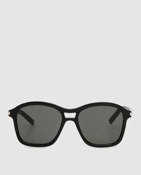 Saint Laurent Черные солнцезащитные очки в квадратной оправе SL25830006130