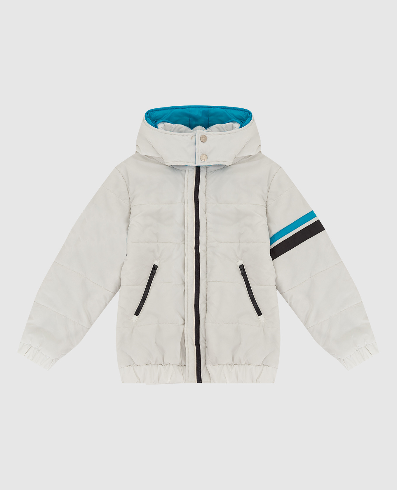 Children's white jacket with contrasting inserts
