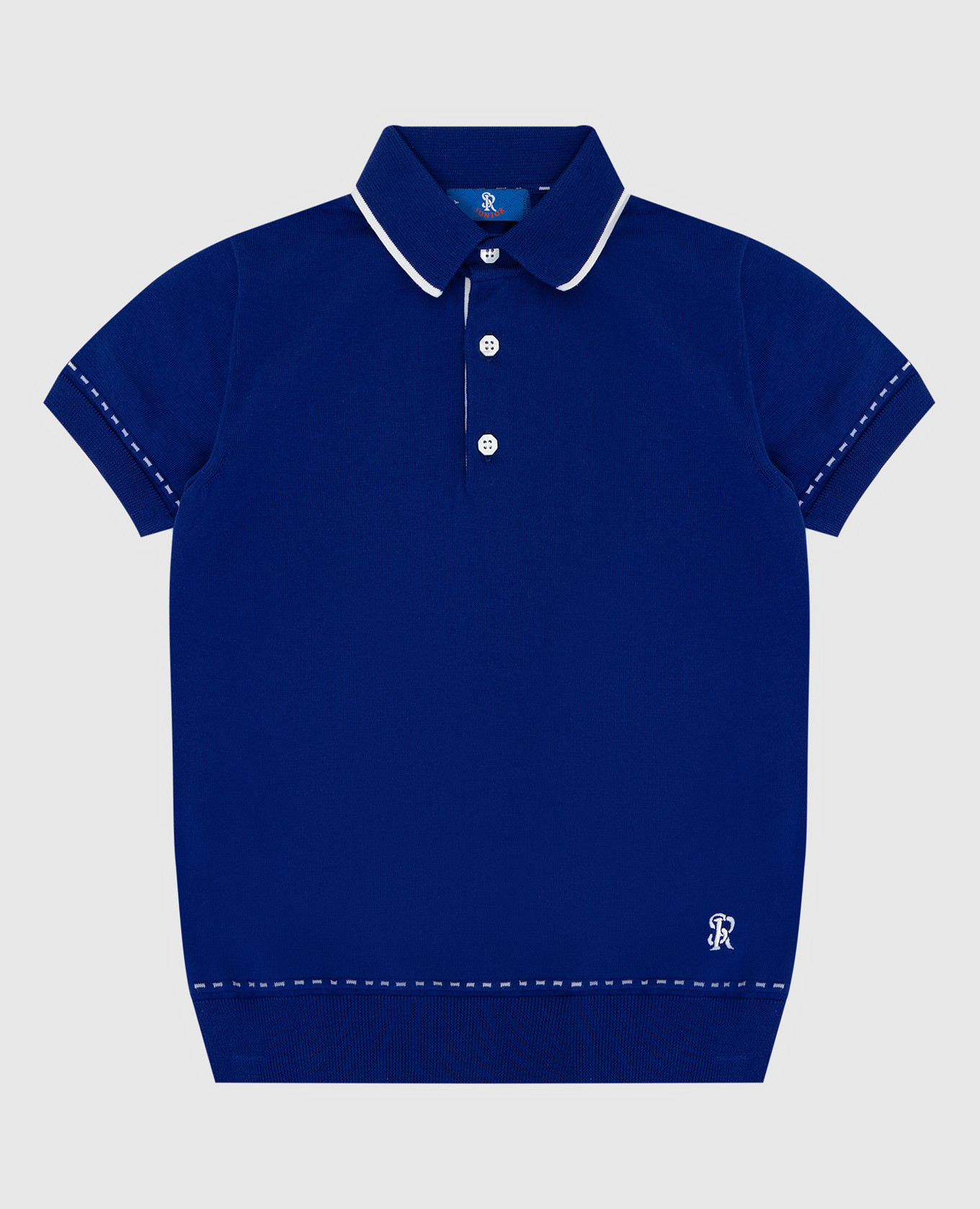 Children's dark blue polo with embroidery