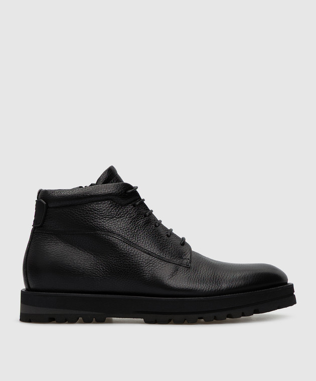 Gianfranco Butteri Черные кожаные ботинки на меху 35068