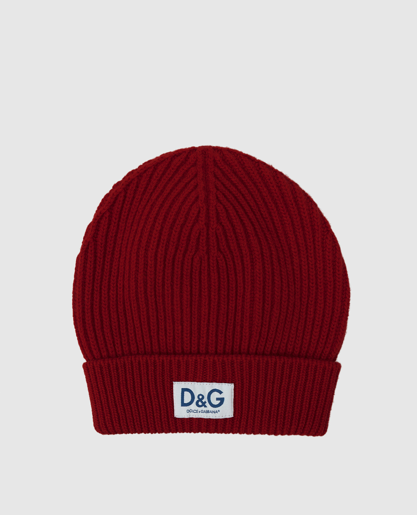 Красная шапка из  шерсти с логотипом