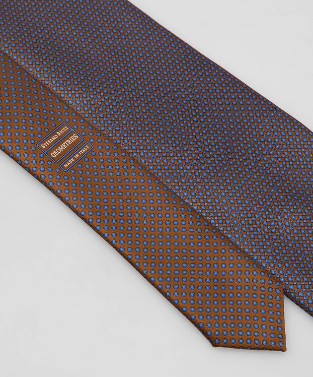 Stefano Ricci Коричневий краватку в візерунок CXDD41072 зображення 4