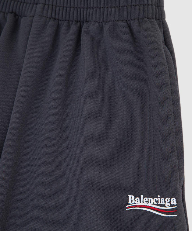 Balenciaga Дитячі сірі спортивні штани з логотипом 681863TLV81 зображення 3