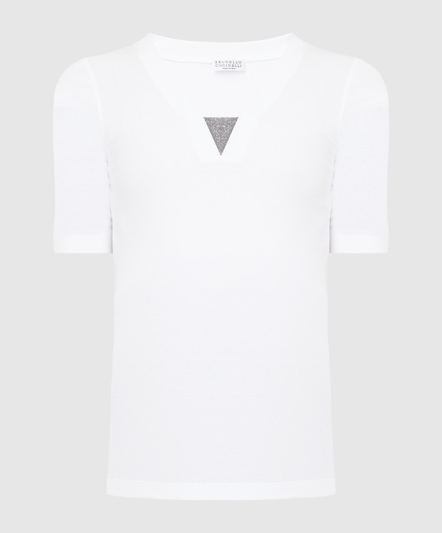 Brunello Cucinelli Белая футболка с цепочками M0TC8EL692