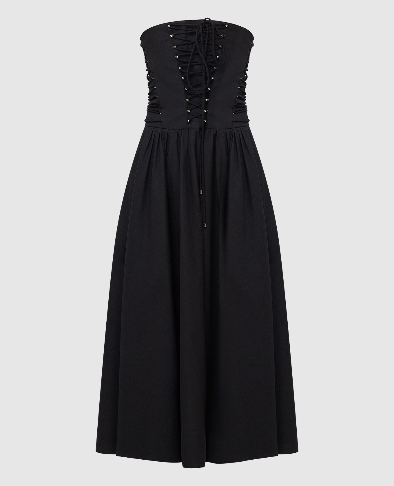 Черное платье с корсетным верхом