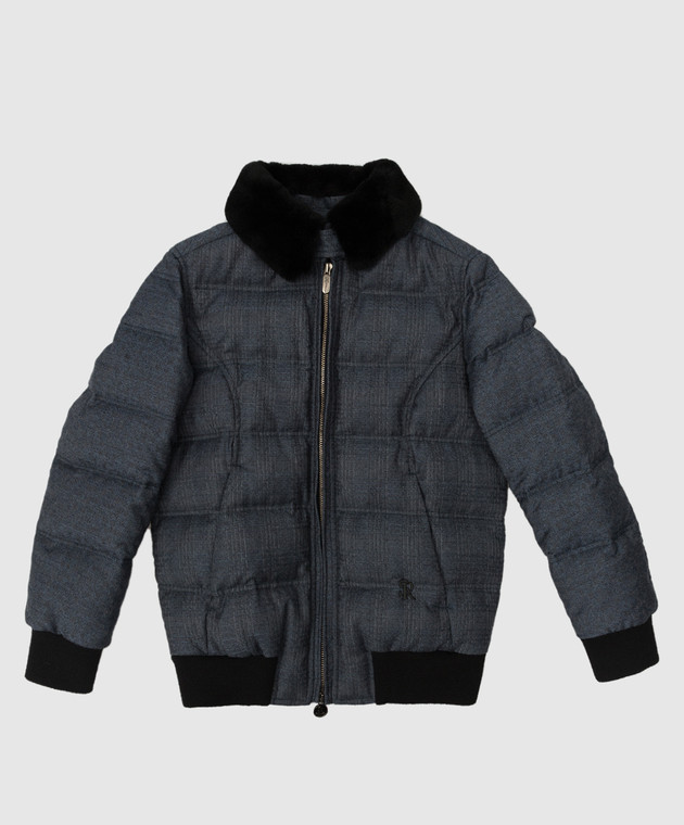 Stefano Ricci Детская пуховая куртка из шерсти с мехом YAJ8400020HC4QDR