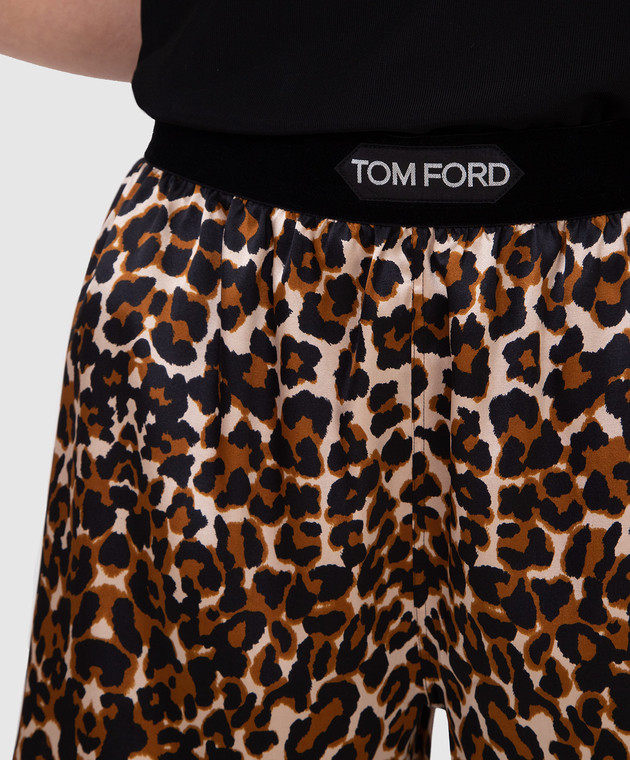 Tom Ford Шелковые шорты в анималистический принт SH0018FAP164 изображение 5