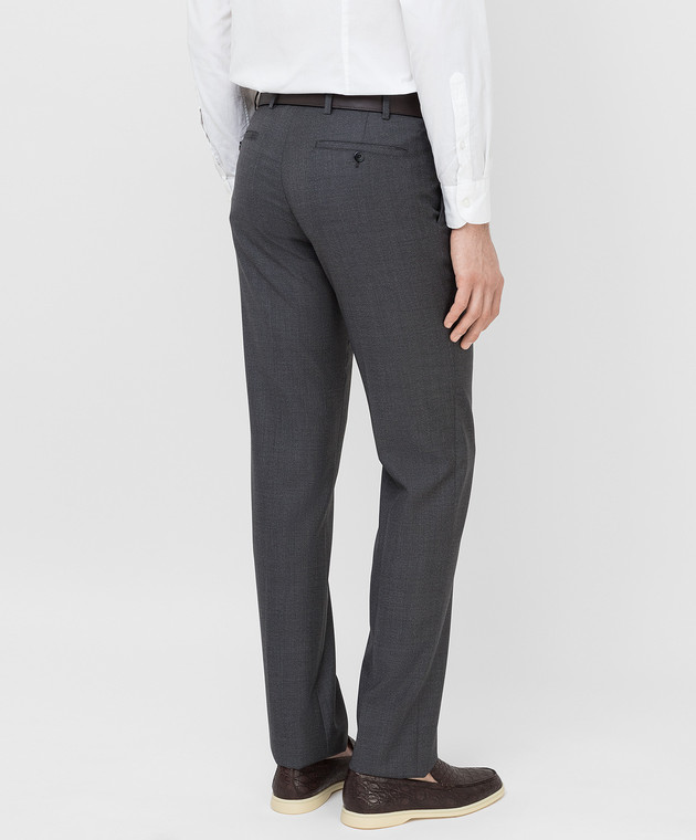 Loro Piana Сірі штани з вовни F1FAI4974 зображення 4