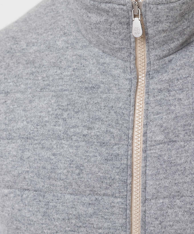 Brunello Cucinelli Сірий пуховий жилет з кашеміру M221P107 зображення 5