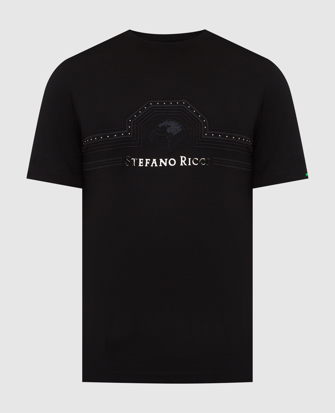 Черная футболка с вышивкой и логотипом