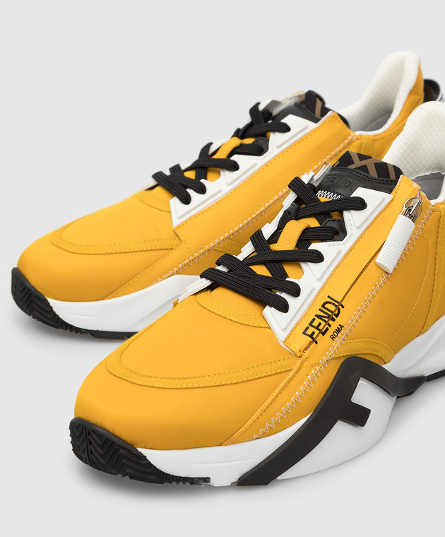 Fendi Жовті кросівки з принтом логотипу 7E1456AD79 зображення 5