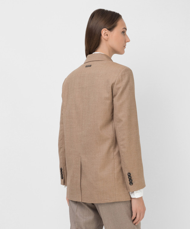 Peserico Beige double-breasted wool jacket S0189702581 image 4
