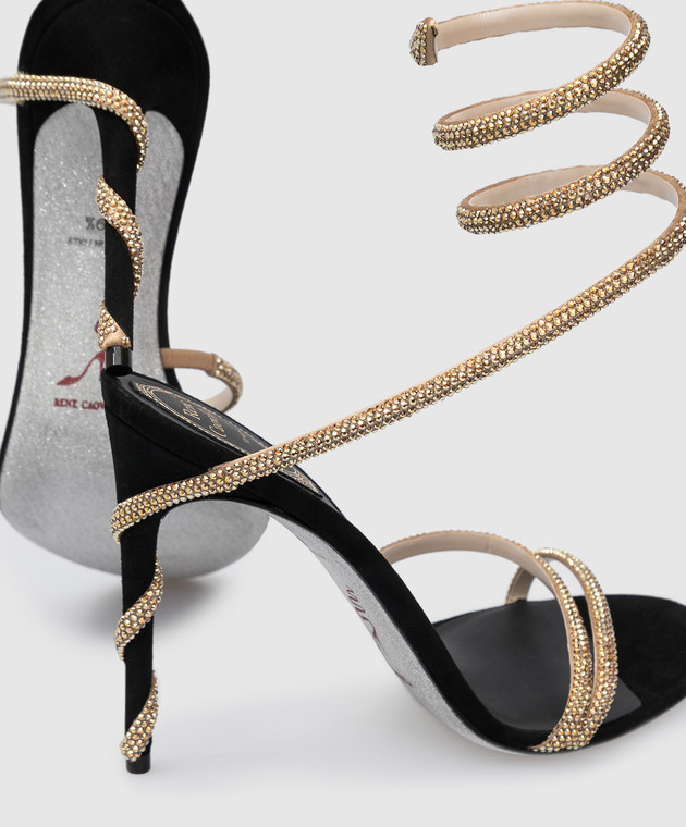 Rene Caovilla Черные босоножки Margot в кристаллы C11339105 изображение 5
