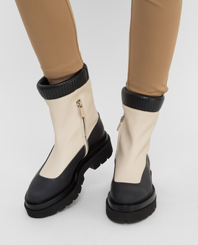 Santoni Шкіряні черевики з контрастною вставкою WTEI59696GOMNDUR