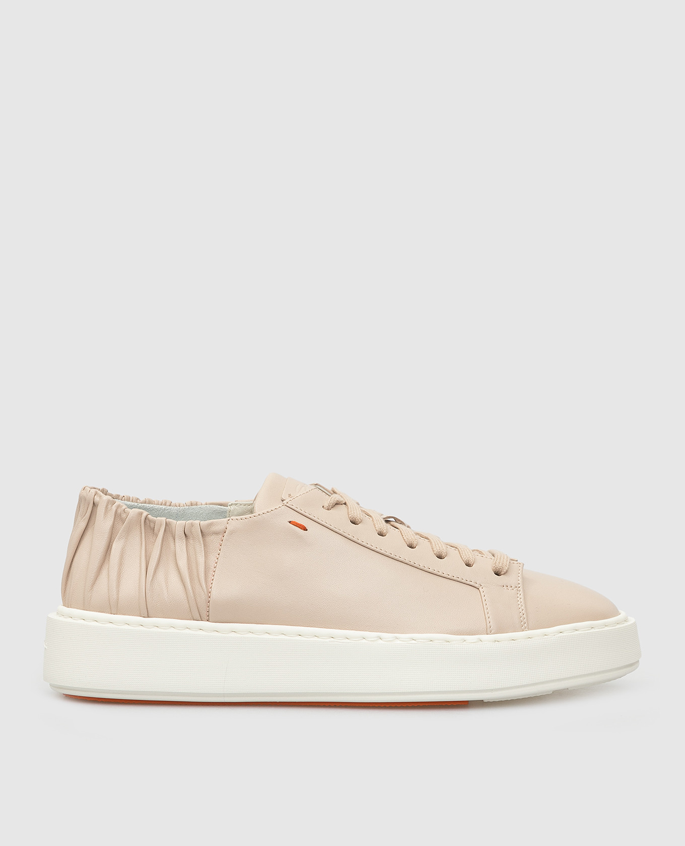 

Бежевые кожаные сникеры Santoni, Бежевый, Кроссовки