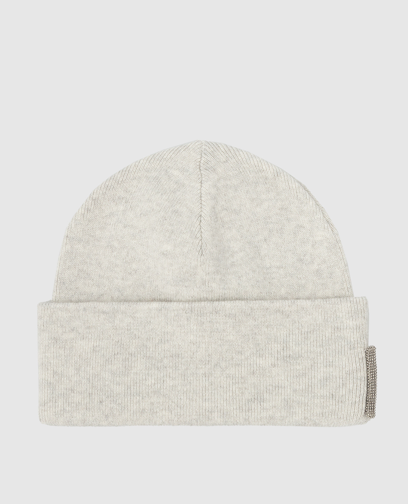 Children's light gray cashmere hat with chains