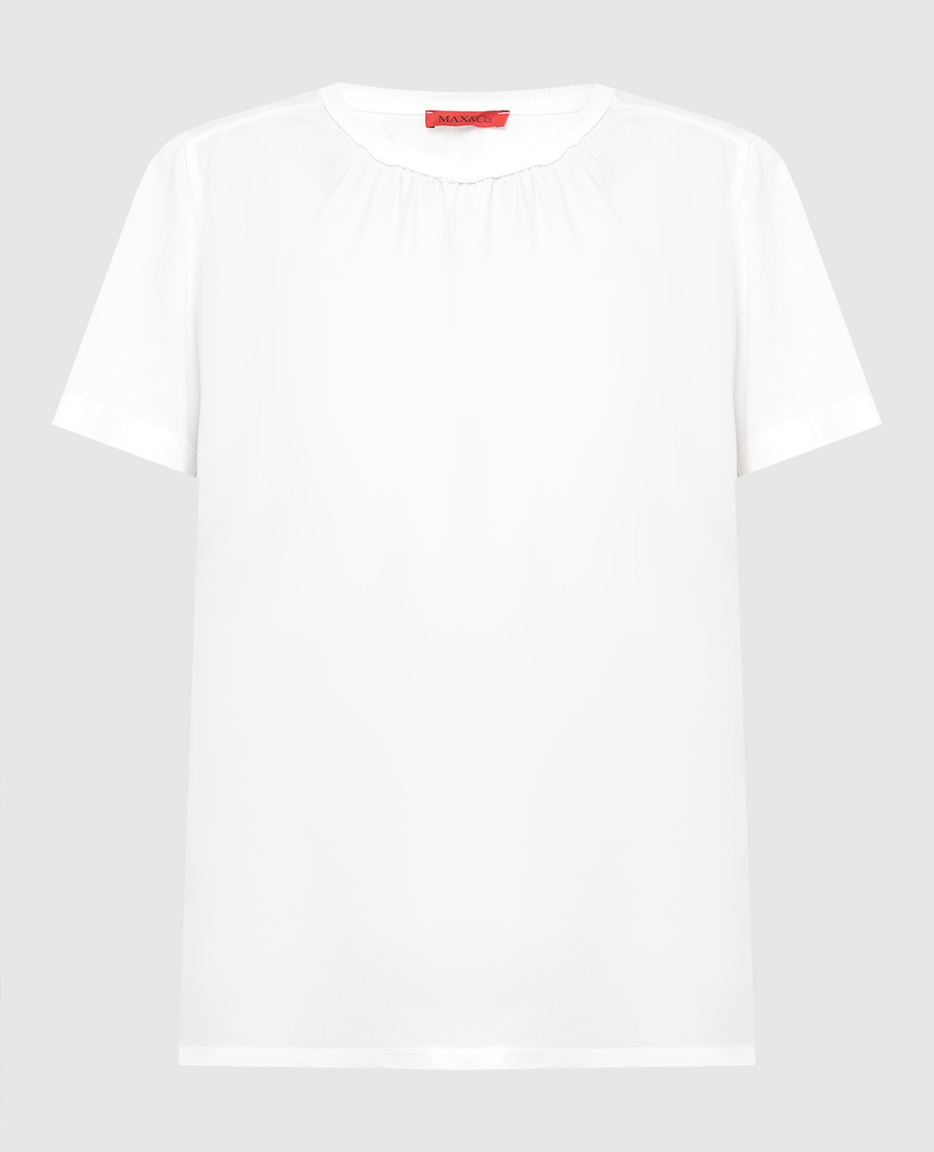 Белая комбинированная футболка Clinica