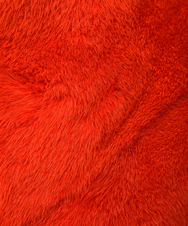 Florence Mode Теракотова шуба з хутра норки з поясом 18N139PERLA зображення 5