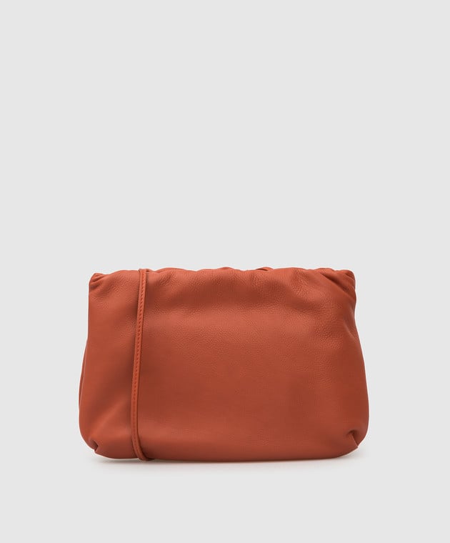 The Row Bourse Terracotta Leather Clutch W1280L97