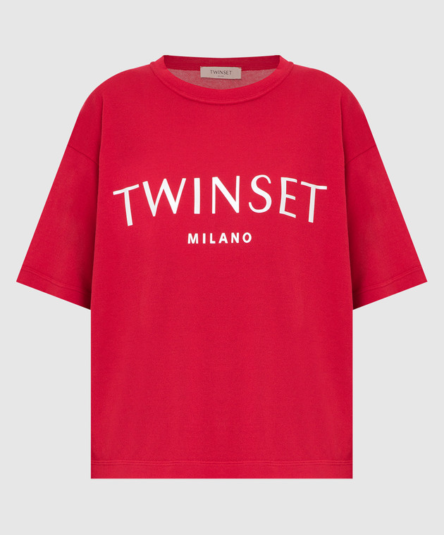 Twin Set Красная футболка с принтом логотипа 221TP3480