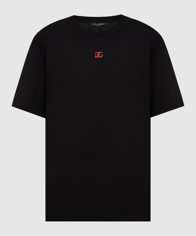 Dolce&Gabbana Черная футболка с эмблемой DG G8NC5ZG7BYH