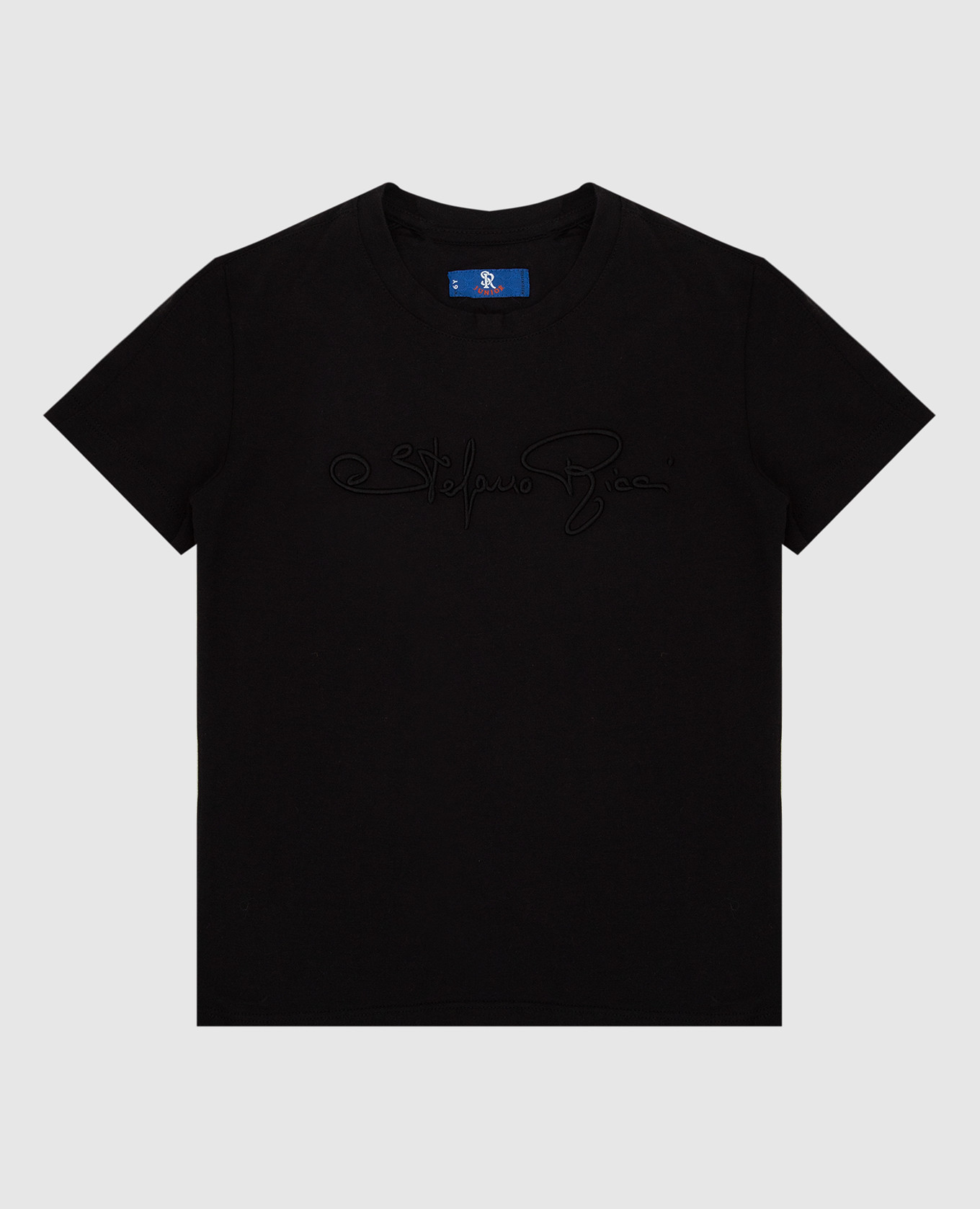 Stefano Ricci Детская черная футболка с логотипом YNH0200240803