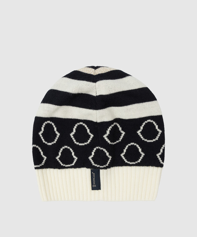Moncler ENFANT Children's hat made of wool in the pattern of the emblem 9Z72910A9634 image 2
