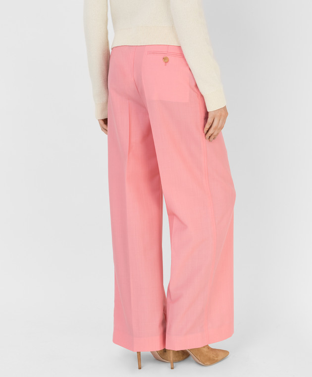 Lanvin Розовые брюки из шерсти и мохера RWTR00594794 изображение 4