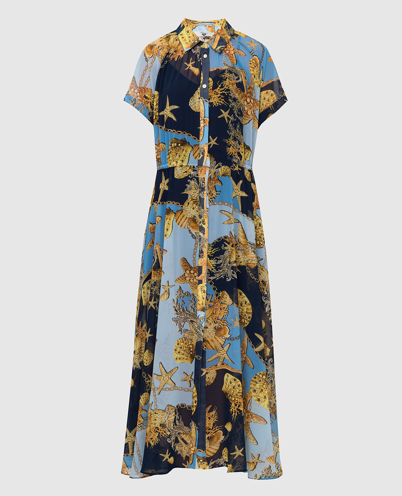 

Платье-рубашка с принтом Twin Set, Голубой, Платья Макси