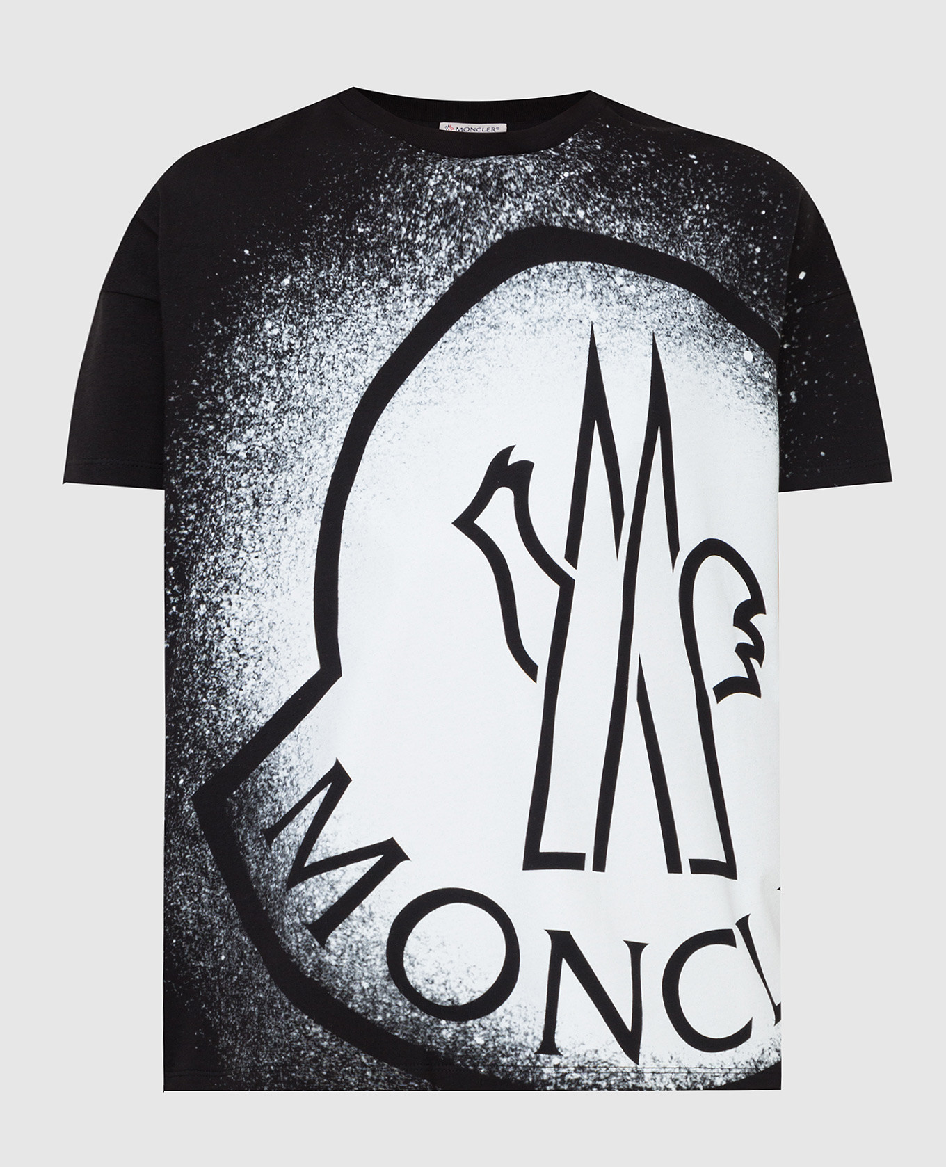 

Футболка с принтом логотипа Moncler, Черный, Футболки
