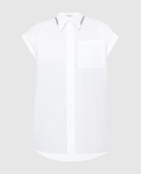 Brunello Cucinelli Белая рубашка с цепочками и разрезами M0091MM816