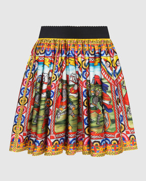 Dolce&Gabbana Шелковая юбка в принт Siciliano Сaretto F4BU5TGDS12