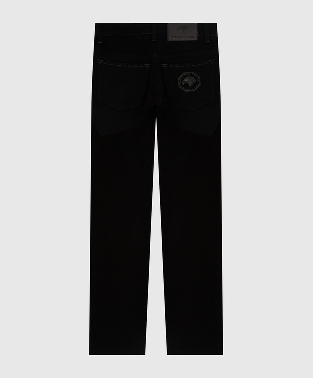 Stefano Ricci Дитячі чорні брюки YFT7400040K906 зображення 2