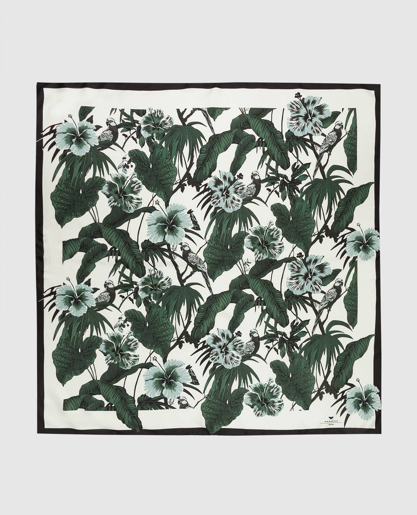 

Шелковый платок с тропическим узором Max Mara Weekend, Светло-бежевый, Шарфы