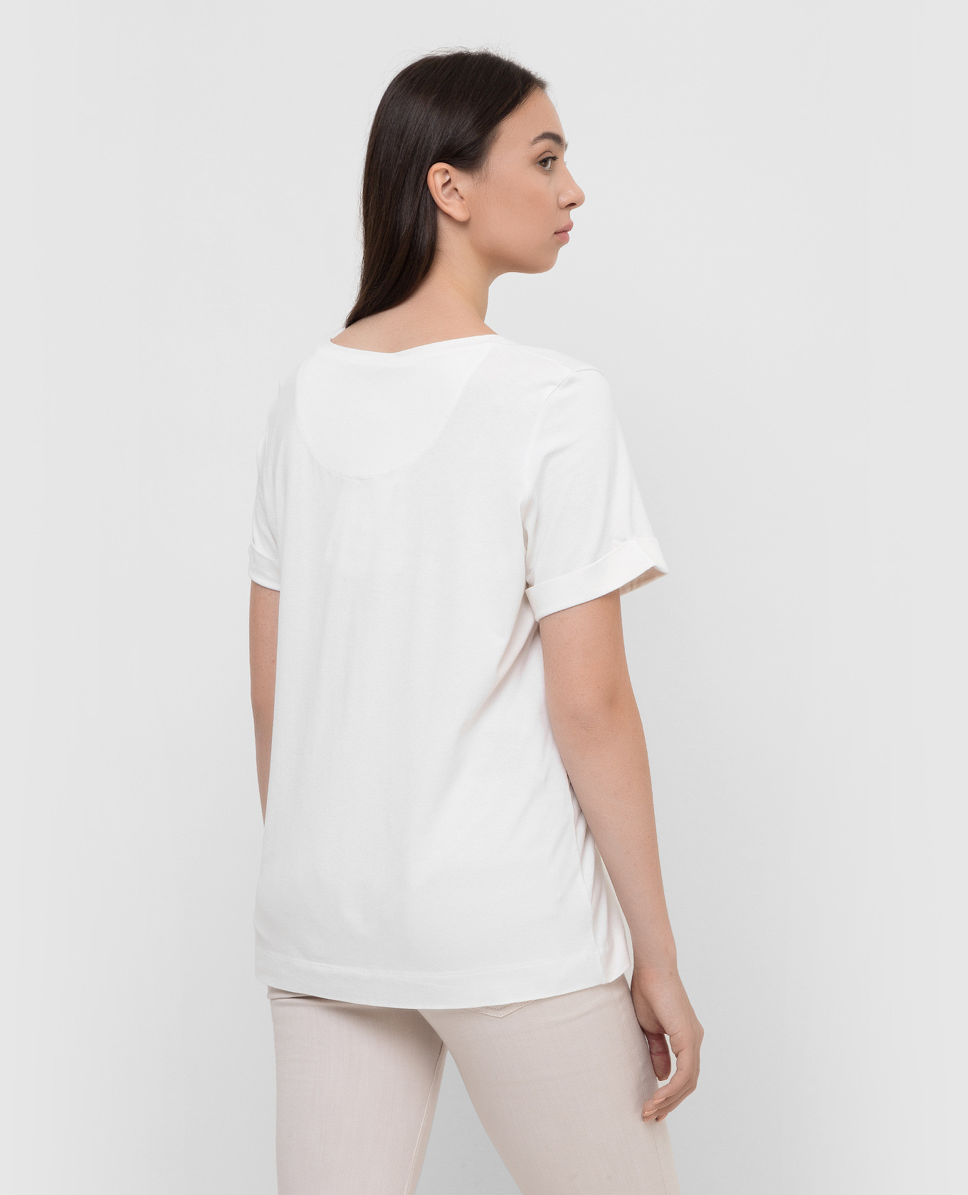 Marina Rinaldi Белая футболка Velo с вышивкой VELO изображение 4