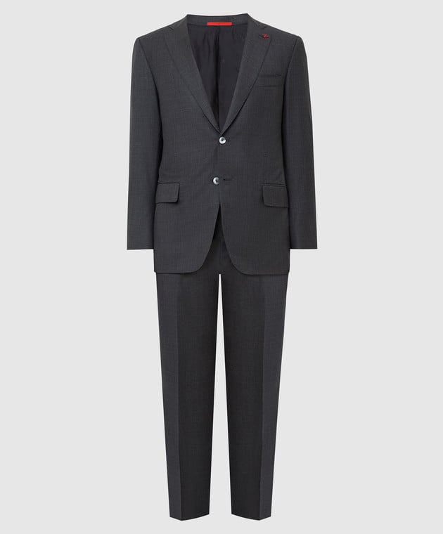 ISAIA Серый костюм из шерсти 524AFIPA640